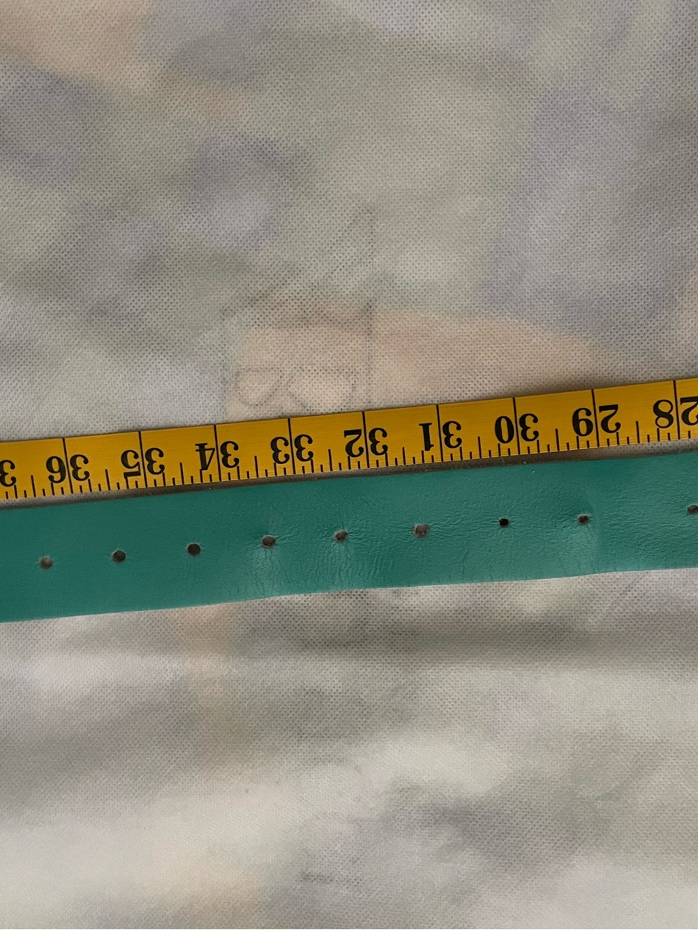 Women's Teal Leather Belt with Rounded Silver Buckle - Picture 4 of 4
